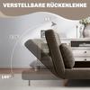 Sofa Bed, Guest Bed, 3-Way Adjustable Backrest, Corduroy Look, up to 120 kg, 141 x 90 x 81 cm, Dark Brown
