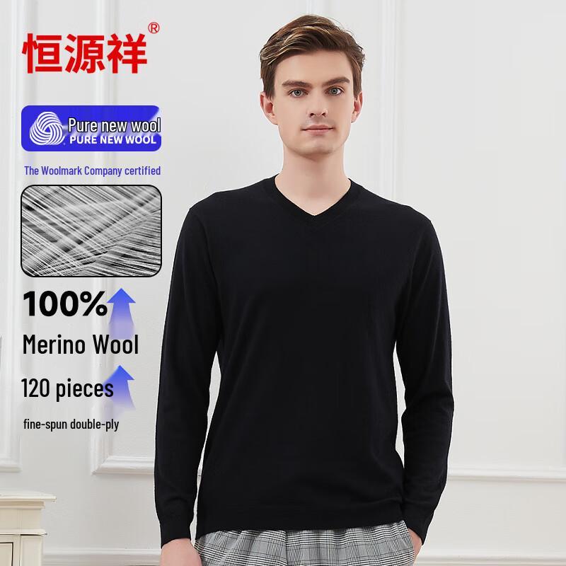 

Мужской свитер с V-образным вырезом Hengyuanxiang из 100% шерсти мериноса 175