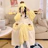 Pajamas Winter Cartoon Warm Long-sleeved Round Neck Suit Home Wear Women's Pajamas