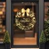 1pc Golden Christmas Tree Printed Electrostatic Sticker Christmas Decoration Sticker for Bedroom Living Room Window Decoration
