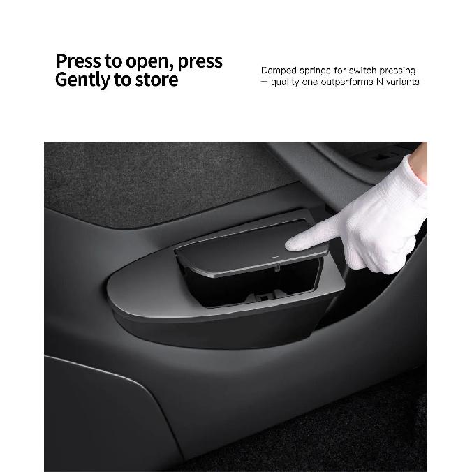YZ Front Door Storage Trash Can for Tesla Model Y Juniper 2025 Car Door Storage Box Multi Functional Organizador Car Accessories