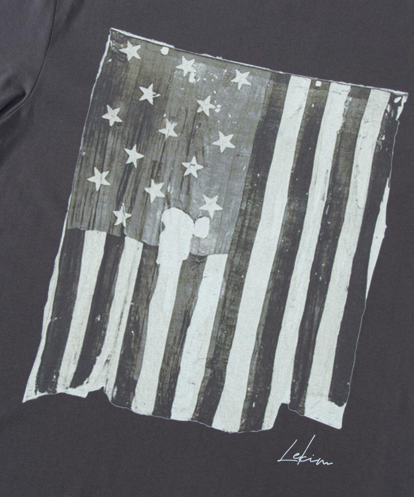 Lekim Vintage Flag T-Shirt (Charcoal)