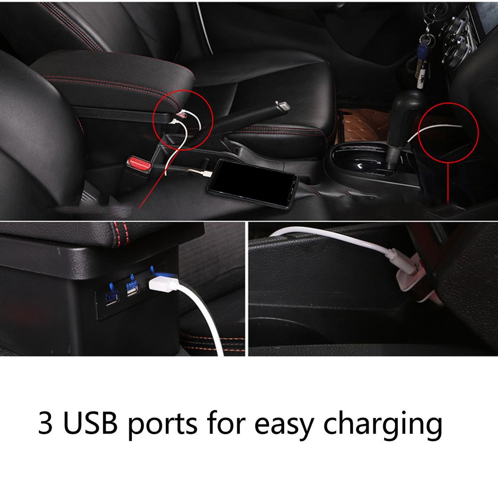 Center Console Armrest Box Double Layer Storage Artificial Leather for Duster 2019‑2022