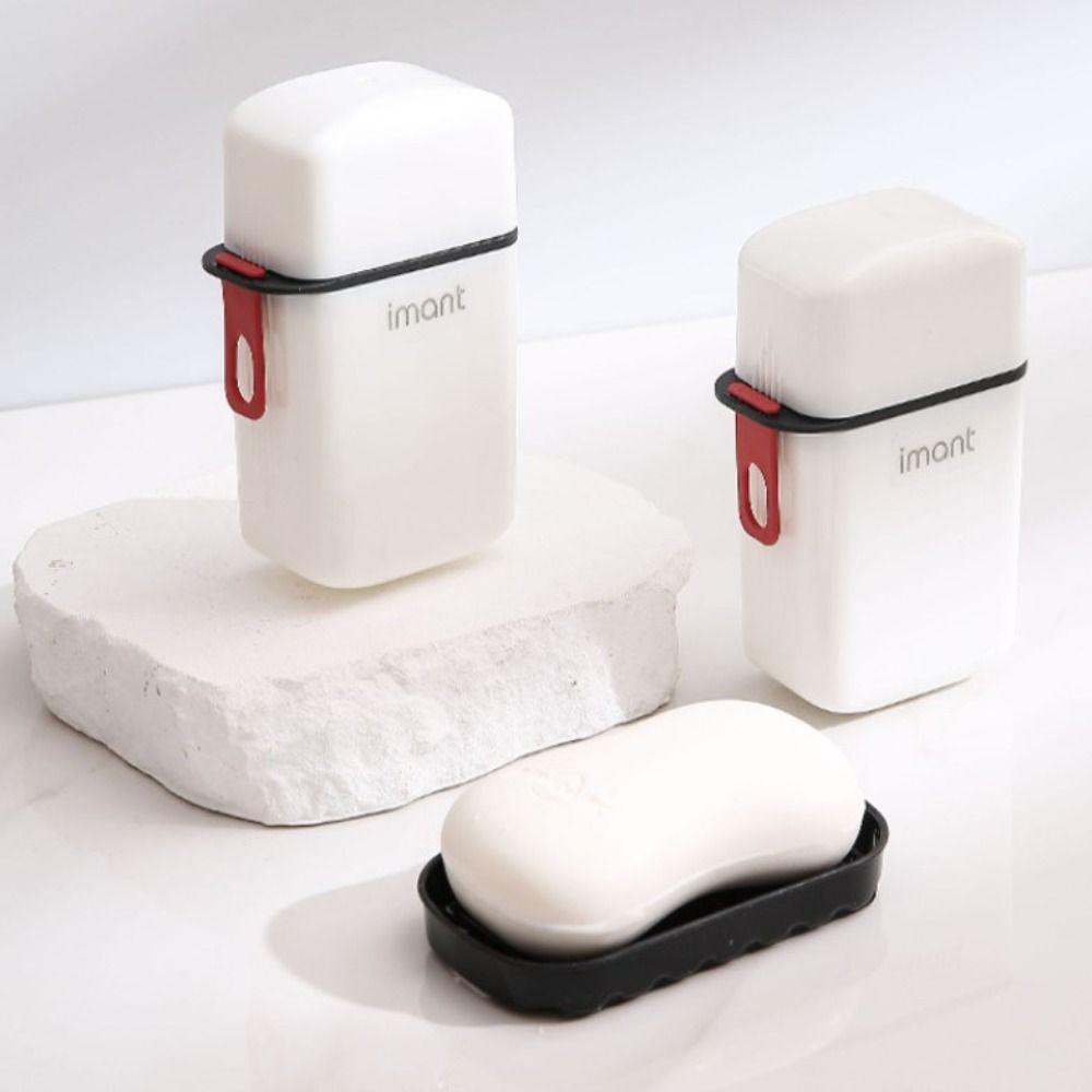 2Pcs Portable Soap Rack High Quality Waterproof with Cover Soap Container Travel Case Plastic Travel Soap Dish Bathroom
