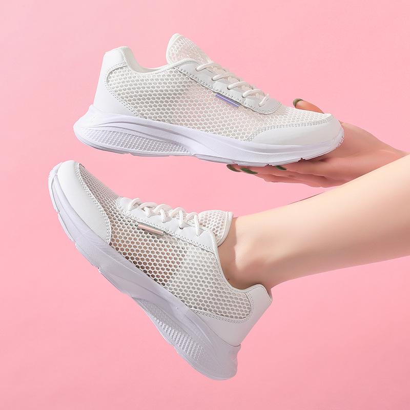 Hollow large mesh flat bottom MD lightweight sports shoes large size
