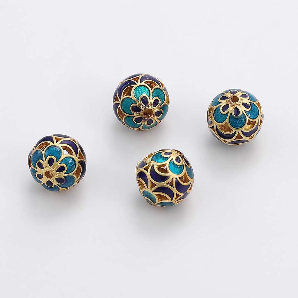 Perline Dorate Sabbiate in Ottone Diamante Intagliato Distanziatore Perline Sfuse Per Collana Braccialetto Fai da Te Gioielli Artigianato Accessori