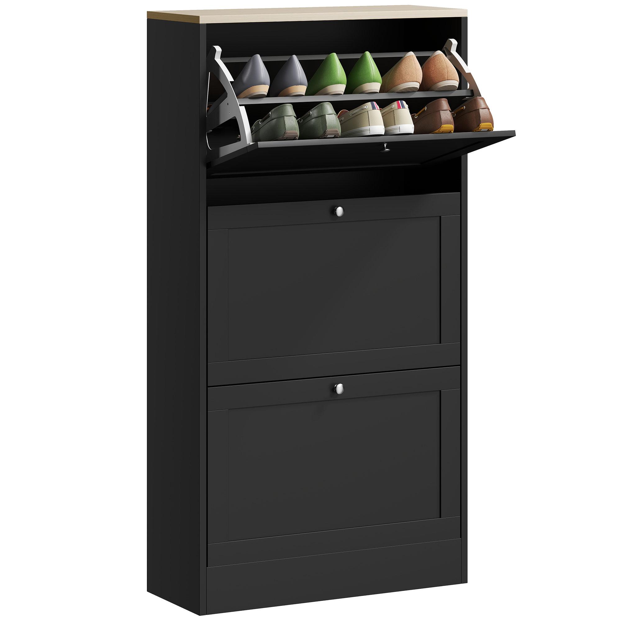 Modern Compact Three-Drawer Shoe Storage Cabinet