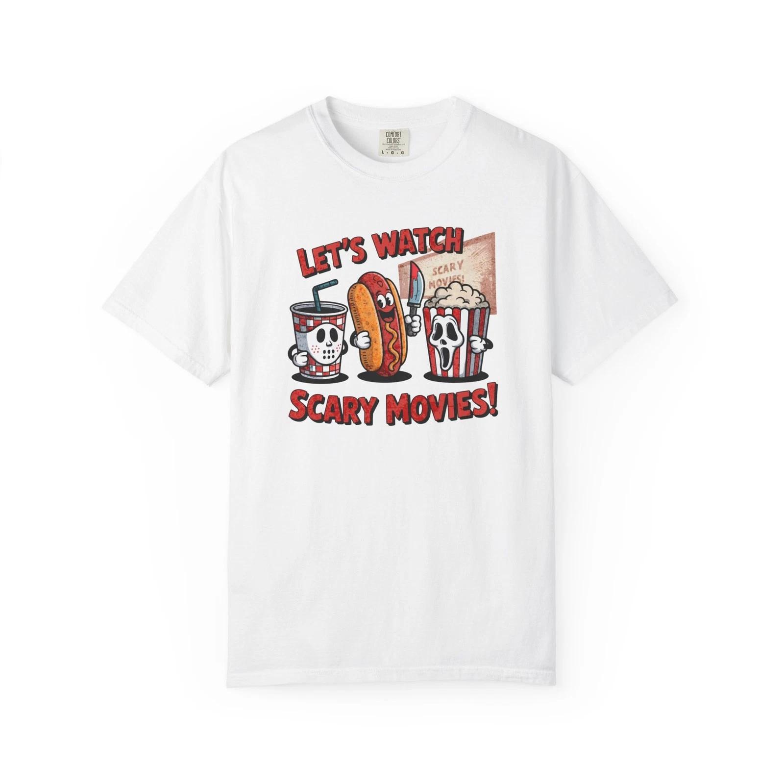 

Spooky Movie Night T-Shirt, Halloween Apparel, Unisex Fun Tee, Scary Movies L