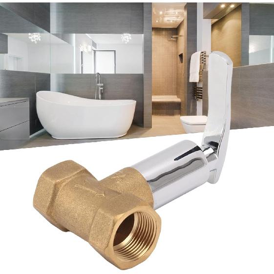Water Stop Valve 3/4in Concealed Ceramic Brass Electroplated Water Valve Water Shut Off Valve for Kitchen Bathroom