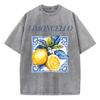 Printed Washed Tshirt Mens Cotton Tshirt Round Neck Comfortable Streetwear Mens Casual Summer Wear
