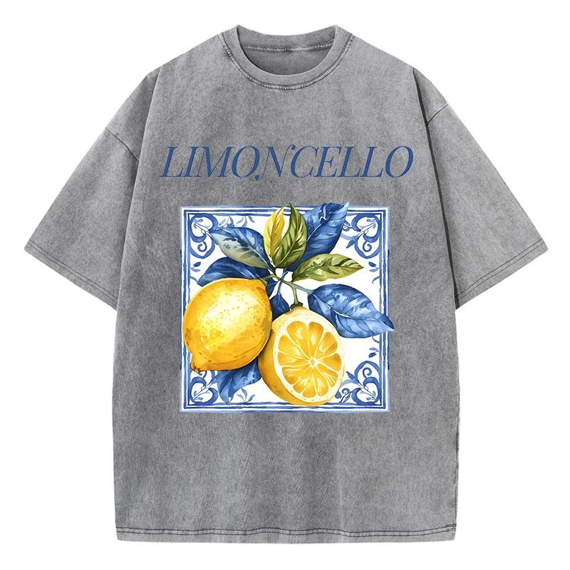 Printed Washed Tshirt Mens Cotton Tshirt Round Neck Comfortable Streetwear Mens Casual Summer Wear S