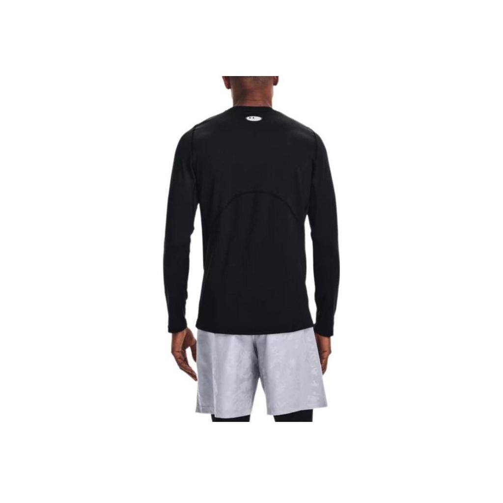 Under Armour Solid Color Round Neck Pullover with Logo Print T-Shirt Men Tops Black 1366068-001