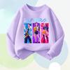 Spring New Style Children's Long Sleeve Tops K POP Cartoon Printed Girls Casual Pullovers Kids O Neck Sweatshirt Breathable Top