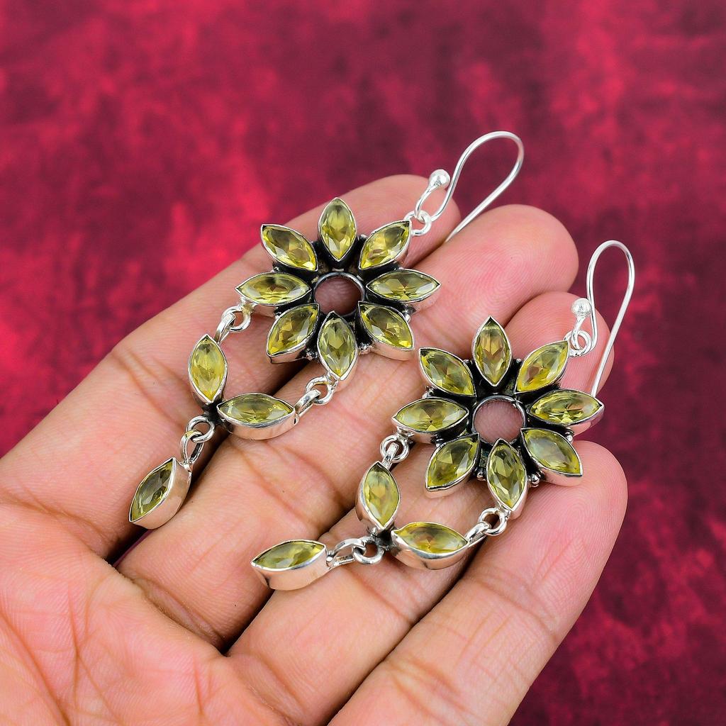 Gorgeous Citrine Handmade 925 Solid Sterling Silver Jewelry, Beautiful Gemstone Earring, Citrine Jewelry For Love