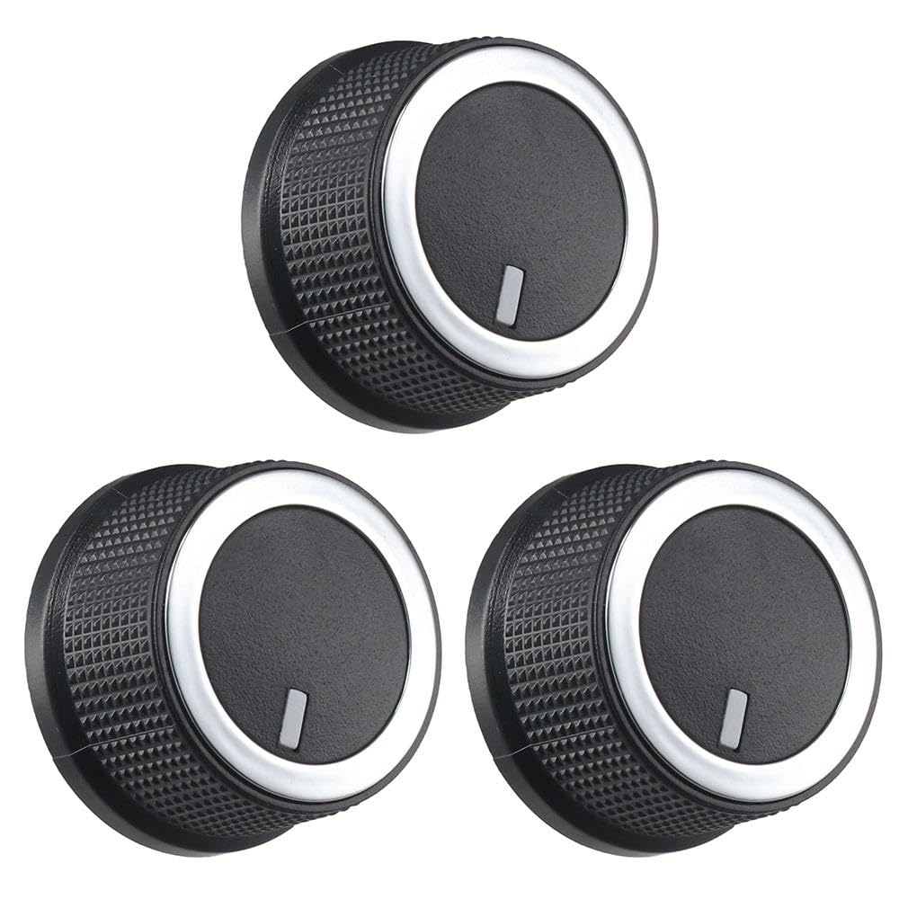 Qicarkey 3-Pack AC Temperature Control Knob Replacement for 84141127 and 84793085 Compatible with 2008-2021 Chevrolet Express