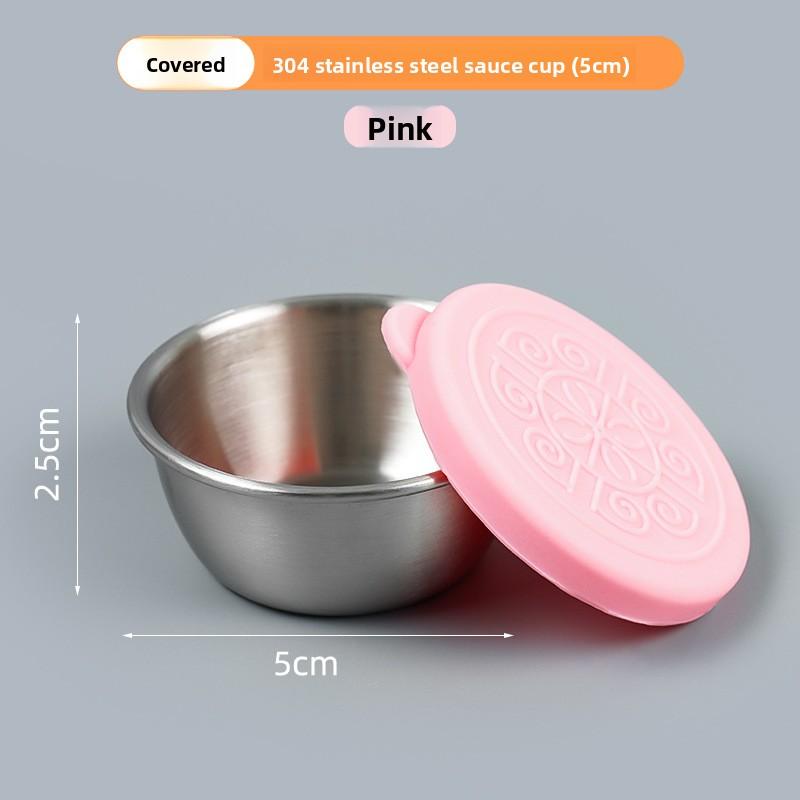 304 Stainless Steel Portable Dipping Sauce Box for Barbecue Mini Seasoning Container