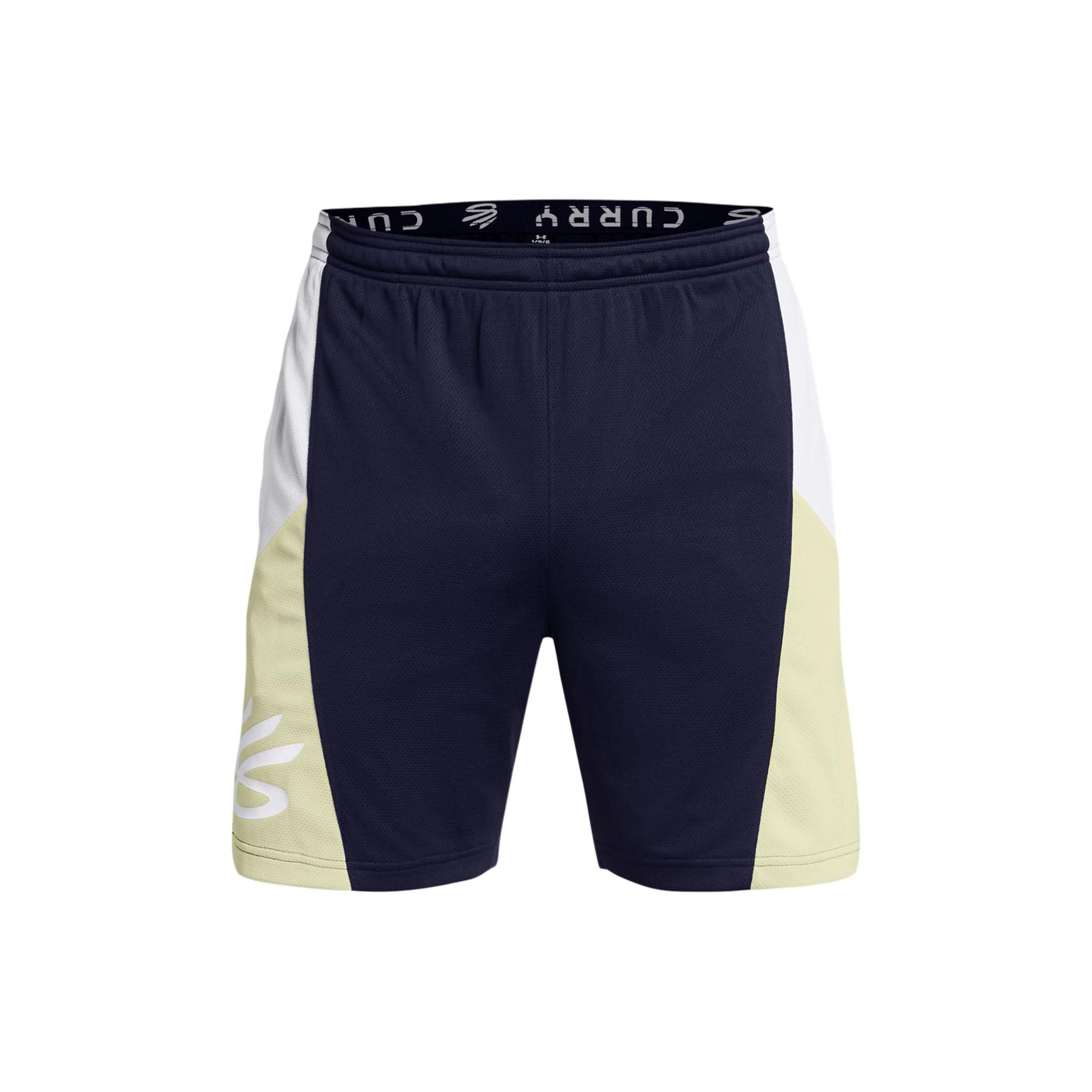 

Under Armour Шорты Curry Splash с буквенным принтом, эластичные, прямые, повседневные, мужские шорты, темно-синие 1380327-410 L