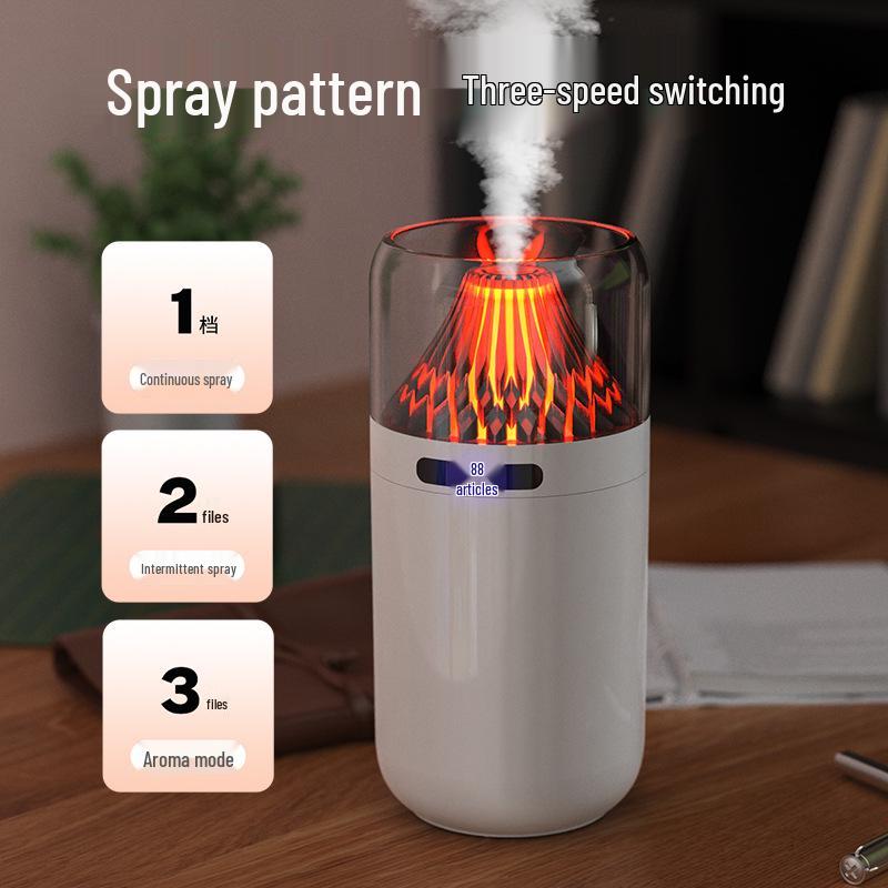 Volcano USB Aromatherapy Humidifier: Compact, Rechargeable, Digital Display