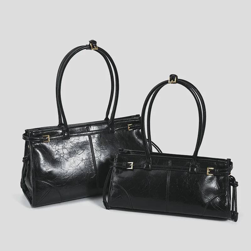 2024 Retro European & American Women's Baguette Shoulder Bag - Large Capacity, Autumn/Winter Collection