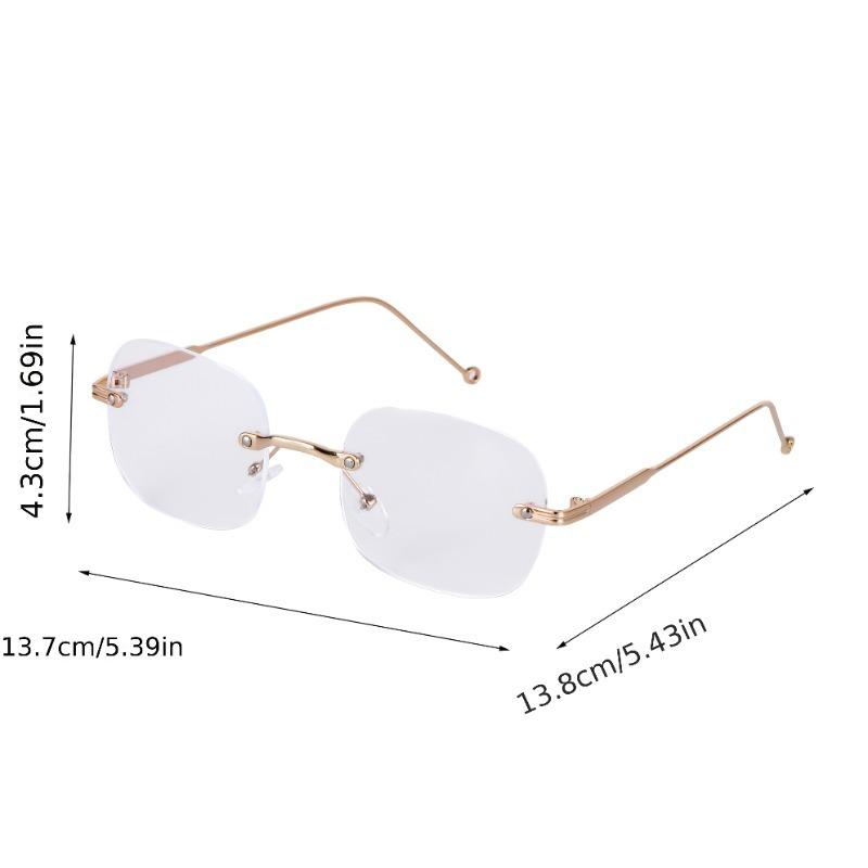 [Lightweight Design] Sleek Rimless Metal Frame Glasses for Women - Lightweight & Stylish Modern Design for Everyday Fashion