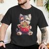 Funny Yorkshire Terrier Yorkie Dog Japanese RaUnisex Noodles TShirts for Unisex Unisex O Neck 100 Cotton T Shirts Tees Clothing