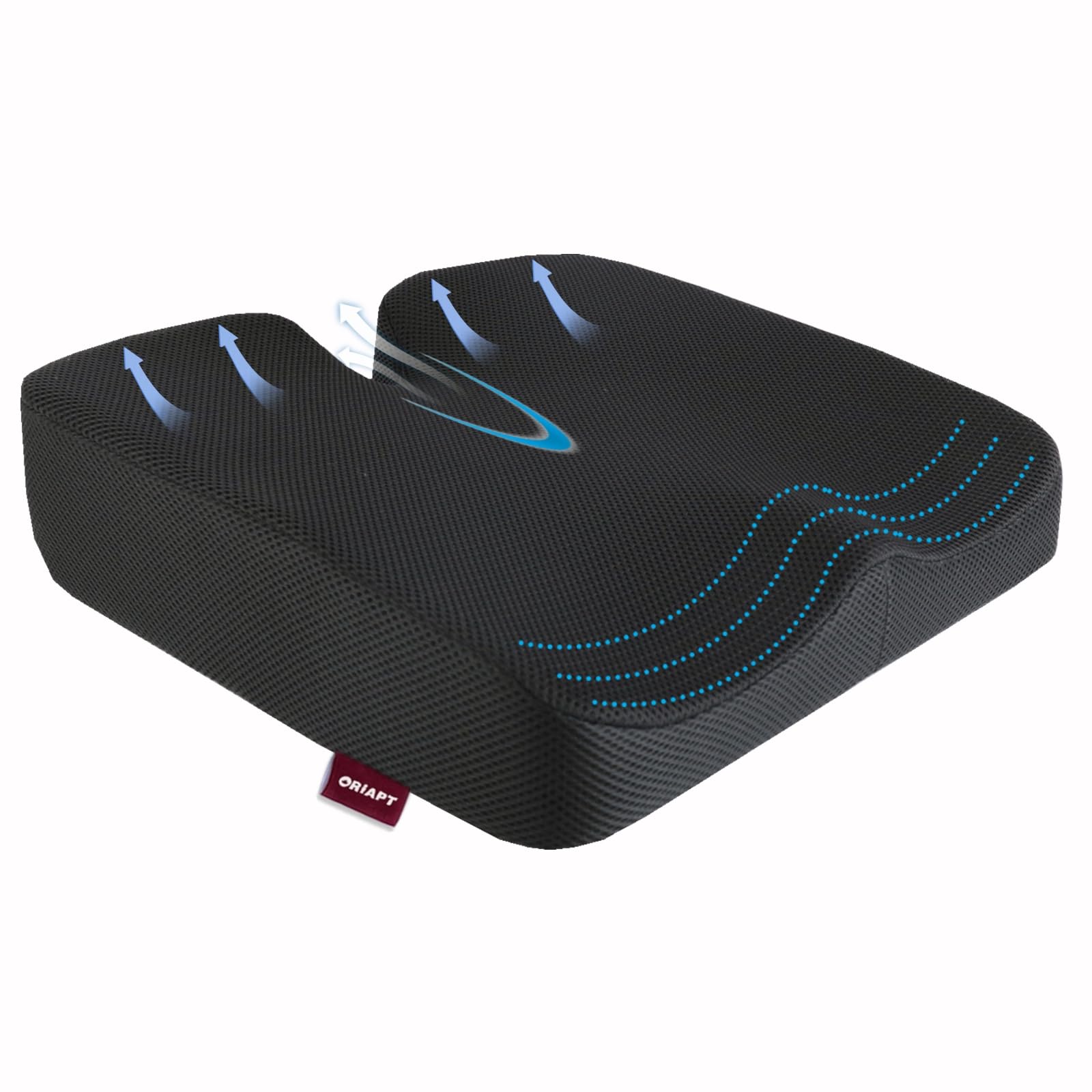 

ORIAPT Подушка сиденья из пены с эффектом памяти для копчика, дышащая сетчатая ткань и эргономичная подушка для сиденья офисного кресла, подушка для офисных игр, подушка, коврик, дизайн, - чёрный