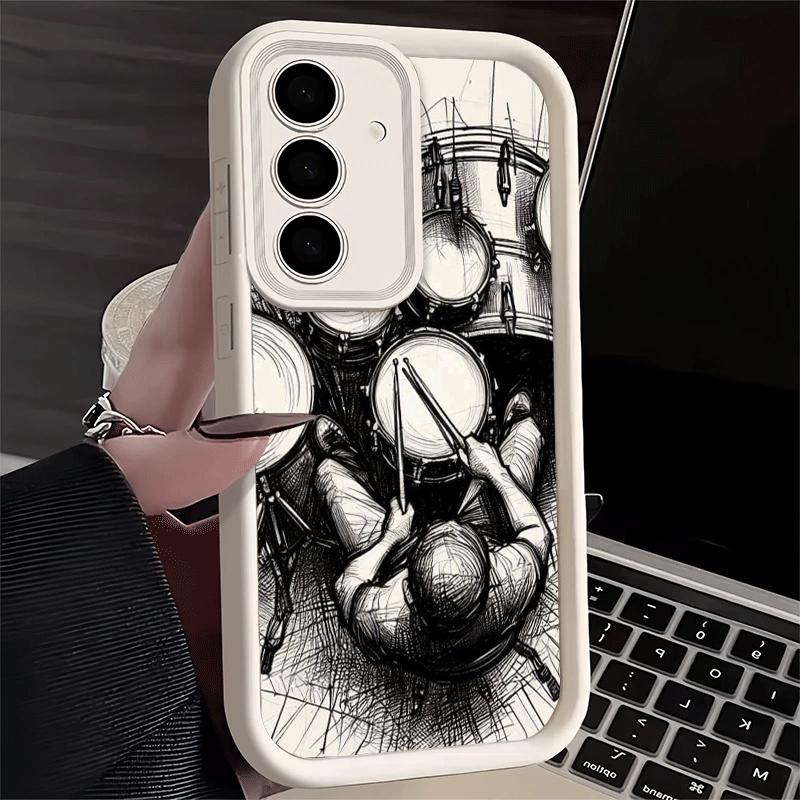 Drum Set Rock Music Soft Phone Case for Samsung Galaxy S26 Ultra S25 Edge S24 S23 S22 Plus S21 S20 FE 5G Shell Silicone Funda