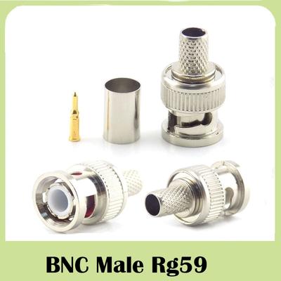 10 Stück/Los 3 in 1 BNC Stecker RG59 Crimp-Steckverbinder Kupplungsverbinder zu Koaxialkabel für CCTV-Kamera Systemzubehör