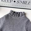 Girls' Lace Collar Knitted Sweater - Winter Long Sleeve Top
