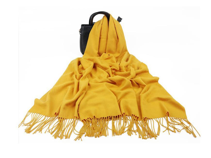 White Cashmere Scarf: Thickened, Solid Color, Versatile for Women & Men, Perfect for Autumn & Winter