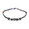 Pearl Magnetic Anklet, Brocade Anklet With Black Gemstone Beads