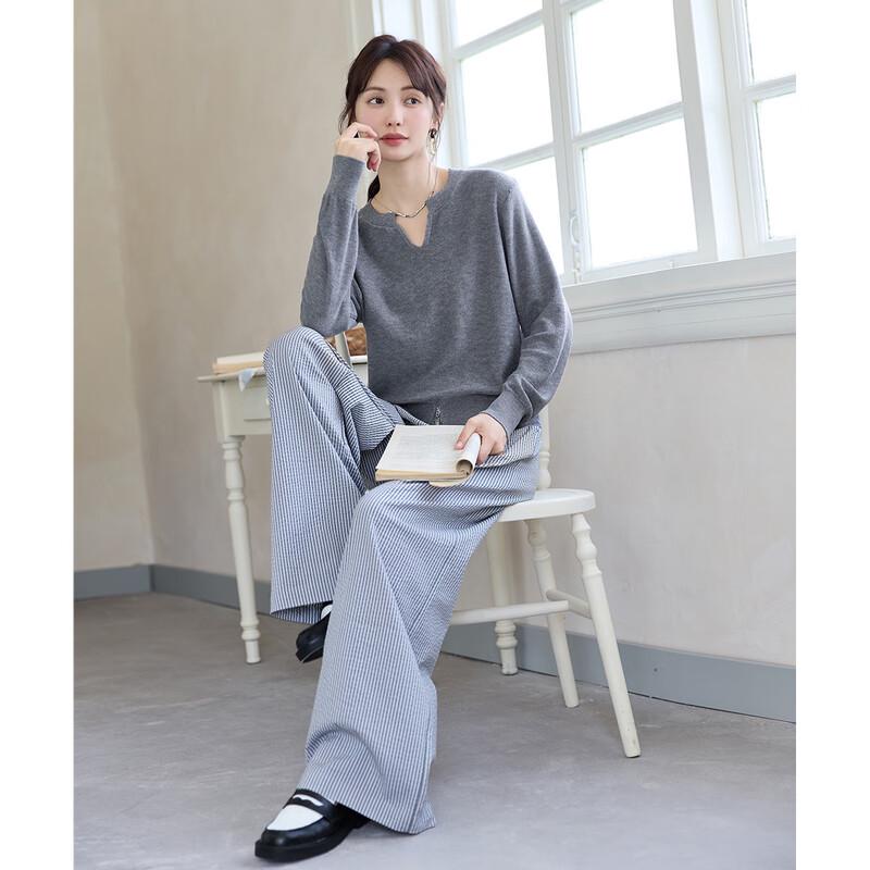 Mokana Women's MKNJD2742 Versatile Long Sleeve Knit Top