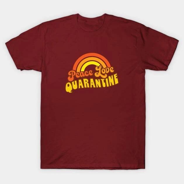 Peace Love Quarantine Retro Rainbow Made in Australia T-Shirt S