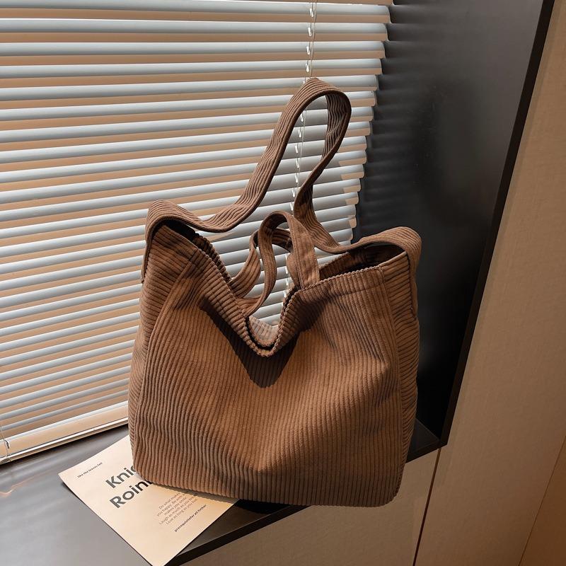 Corduroy Bag Women's New Autumn and Winter Retro Shoulder Bag Handbag Large Capacity Messenger Tote Bag