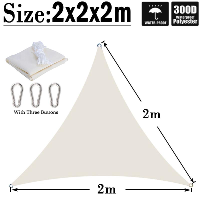 Milky 300D Polyester Waterproof Sun Shade Fabric Sun Shelter Tent Outdoor Triangle Rectangle Awning Garden Terrace Sun Canopy