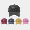 Hot Sale Washed Old Bow Embroidery Soft Top Cap Women's Trend Versatile Fashion Baseball Cap