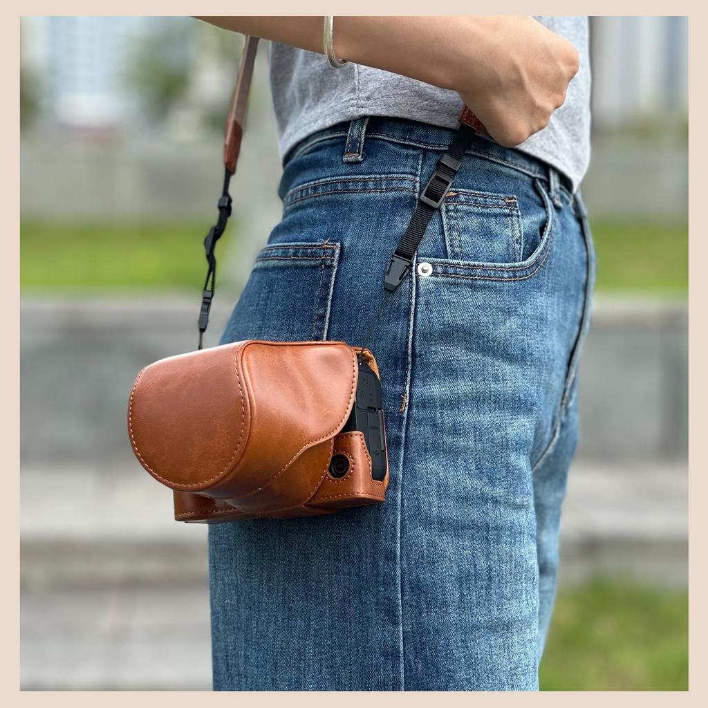 Kinokoo Canon EOS R50 V EOS R50 V PU Leather Protective Cover for EOS R50 Digital Camera with Detachable Carry Case with Adjustable Shoulder Strap