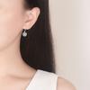 925 Sterling Silver Fashion Temperament Round Hollow Lotus Zircon Earrings Birthday Party Anniversary Gift
