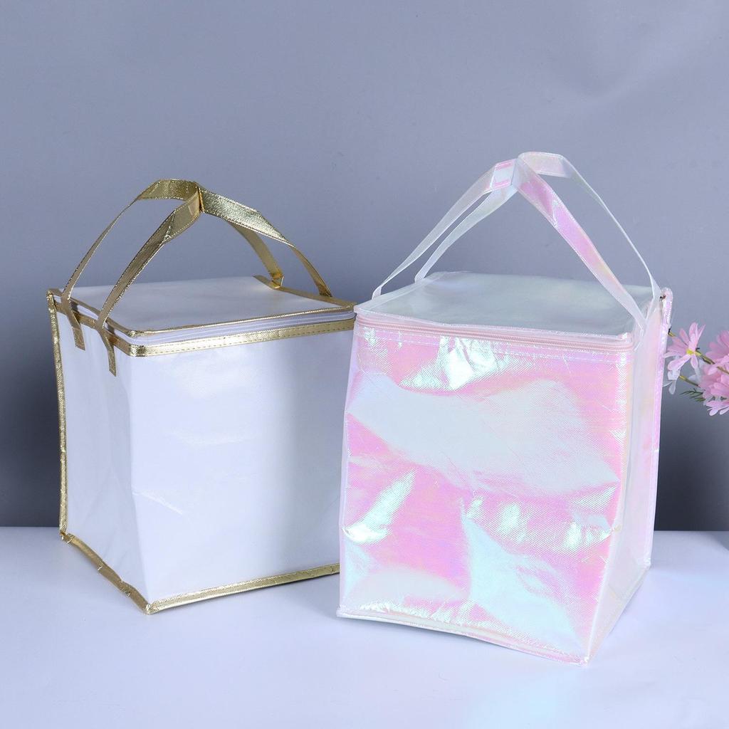 Customizable Thermal Insulation Bag - Non-woven Fabric with Aluminum Foil, Ideal for Cake, Grilled Fish, Meat, and Fruit Transport