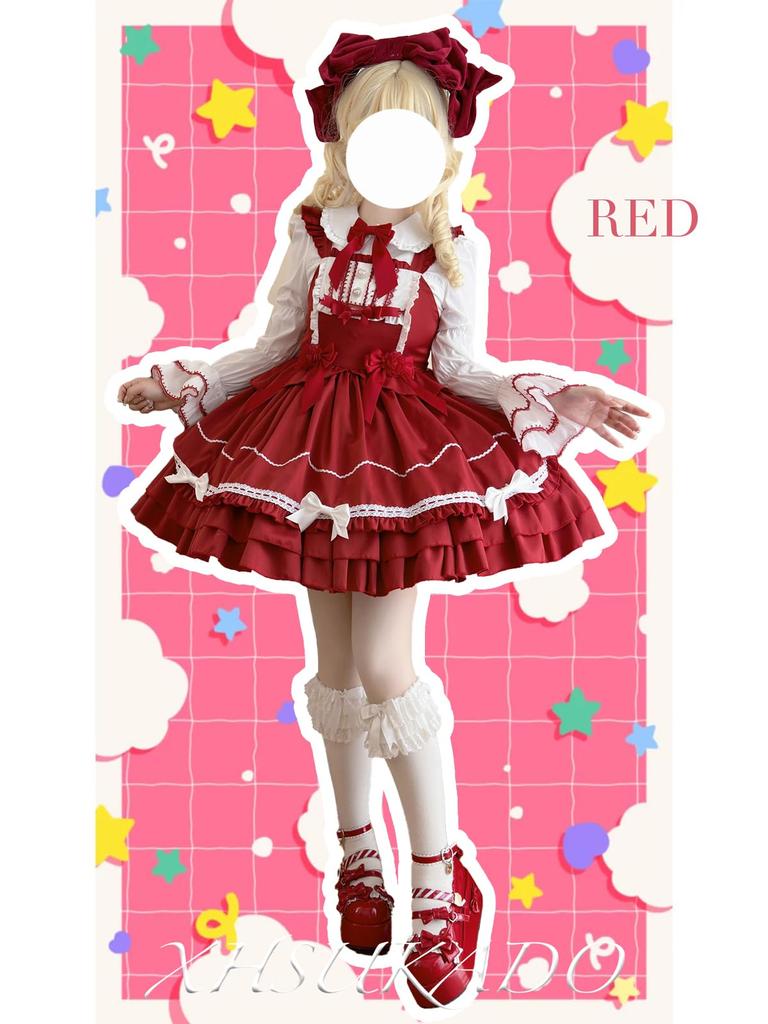 XHSUKADO Lolita Jumper Gothic Idol Fancy Heart School Cultural Size M Skirt, Lolita, Costume, Cosplay, Cute, Adult, Girls, Dress, Top, Spring, Autumn,
