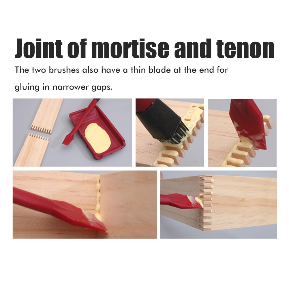 4pcs set Woodworking Glue Brush Tool Kit Silicone Brush  Durable Wood Gluing Woodworking Tools
