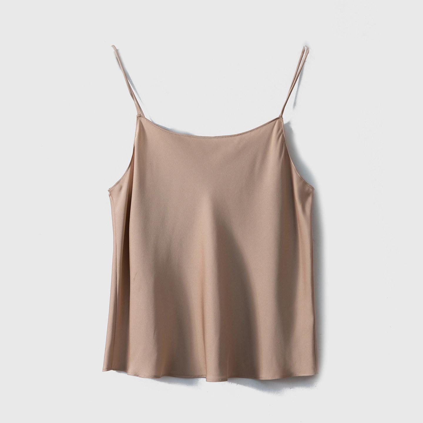 Haute Couture Women s Spring Silk Camisole: 45-Degree Bias Cut, 19 Momme Stretch Double Georgette Large