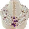 Vintage Natural White Crystal Amethyst Clavicle Chain Necklace