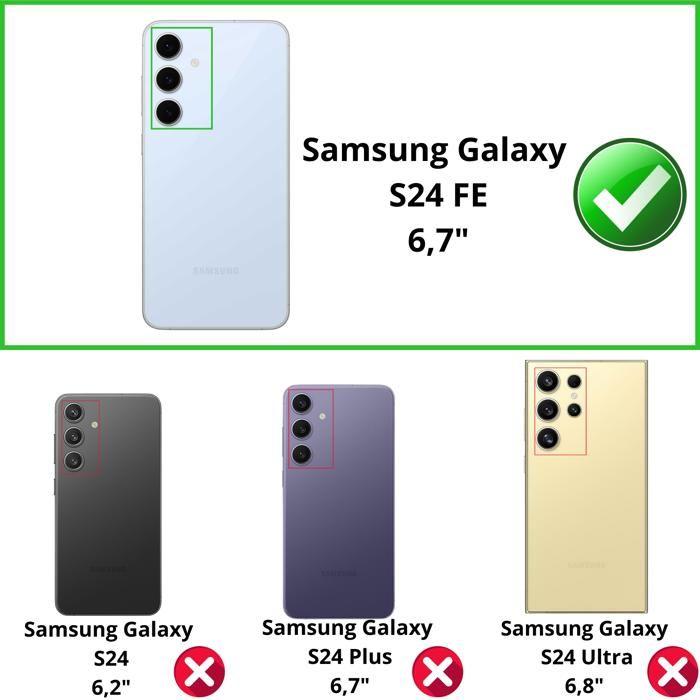 Coque antichoc - Phonillico® - Samsung Galaxy S24 FE - 1 Coque + 2 Verres Trempés - Transparent - Souple