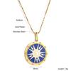 Fashion Creative Round Shining Pattern Pndant Necklace Stainless Steel Gold Plated Necklace for Women 316L Jewelry Gift