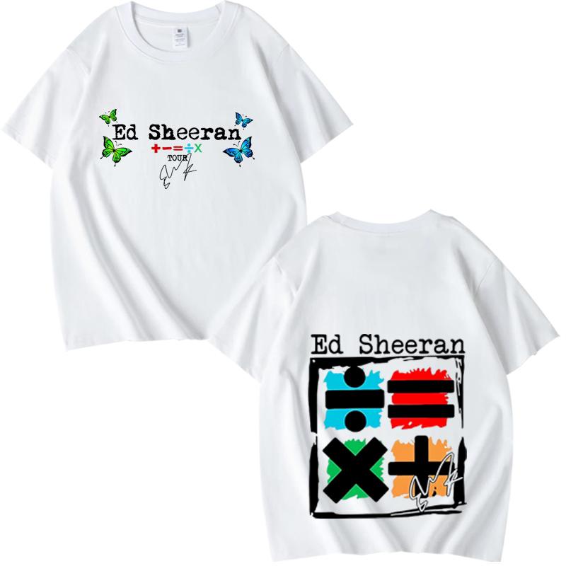 Ed Sheeran Mathematics Tour T-Shirt neu Herren Damen lustig Oversize 100% Baumwolle Mode Kurzarm Sommer Druck Unisex Tops