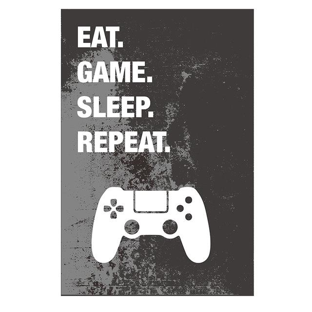 Nordic Poster HD Print Canvas Painting New Design Boys Game Black Illustration Gamer Quotes Wall Art Kids Art Picture Home Decor