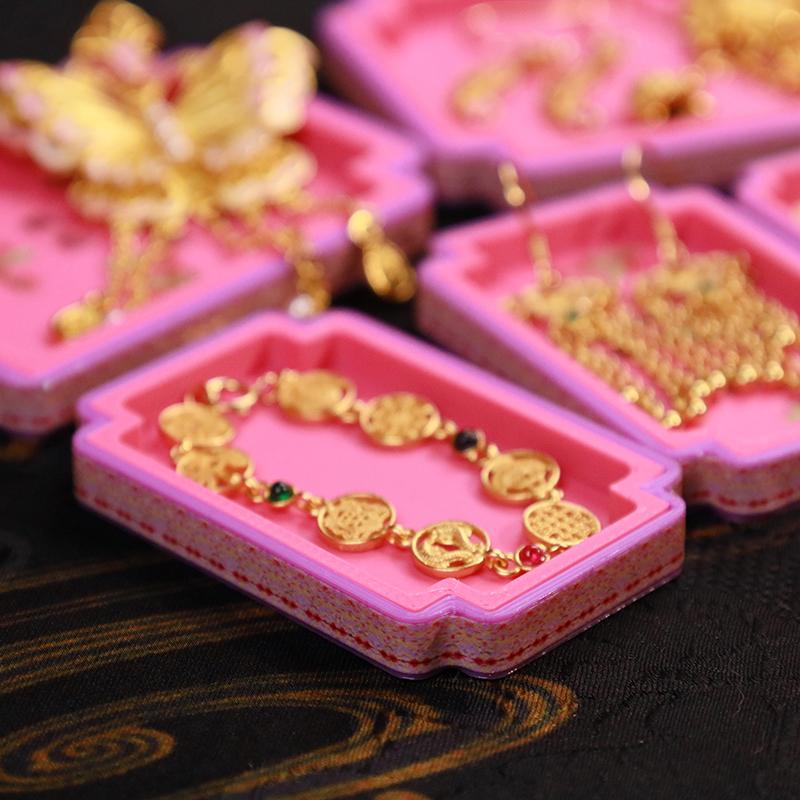 1/12 Doll House Miniature Chinese Style Jewelry Display Box Simulation Vintage Jewel Case Toy Mini Decoration Dollhouse