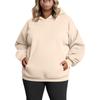 Women's Fashionable Casual Large-sized Long-sleeved Hooded Solid-color Sweatshirt