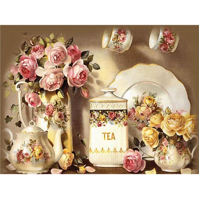 5D Diamond Painting Flower Vase Full Round Square Home Decoration Gift DIY Art Mosaic Pattern Rhinestone Embroidery Cross Stitch Kit